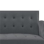 Grey Velvet 3-Seater Sofa Bed & Recliner