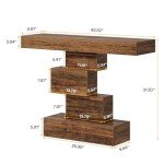 Farmhouse Console Table with Geometric Base