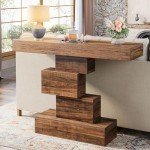 Farmhouse Console Table with Geometric Base