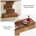 Farmhouse Console Table with Geometric Base
