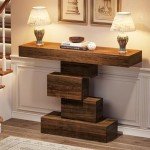 Farmhouse Console Table with Geometric Base