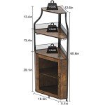Industrial Corner Wine Cabinet with Adjustable Shelves