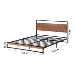Oikiture Double Bed Frame with Metal Base