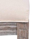 Set of 4 Linen and Rattan Dining Chairs
