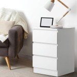 White Bedside Table with 3 Drawers