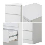 White Bedside Table with 3 Drawers