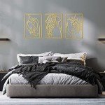 Gold Minimalist Metal Wall Art Set - 3 Pcs