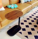 Small C Shaped Walnut End Table for Spaces