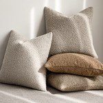Textured Boucle Throw Pillow Covers - Set of 2