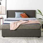 Zinus Dark Grey Upholstered Double Bed Frame