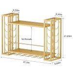 Gold Wall Mounted Wine Rack and Glass Holder
