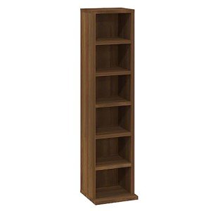 Brown Oak Cube Bookshelf with 6 Compartments