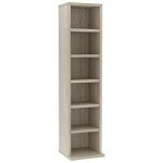 Sonoma Oak CD Cabinet with 6 Open Compartments