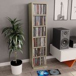 Sonoma Oak CD Cabinet with 6 Open Compartments