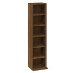 Brown Oak Cube Bookshelf with 6 Compartments