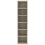 Sonoma Oak CD Cabinet with 6 Open Compartments