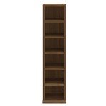 Brown Oak Cube Bookshelf with 6 Compartments