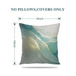 Turquoise and Gold Marble Throw Pillow Covers Set