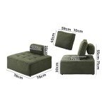 Green Armless Floor Sofa with Adjustable Backrest