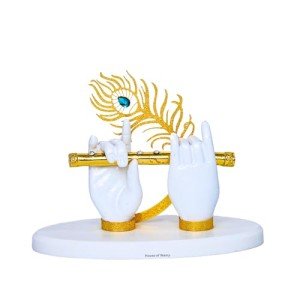 Gold Plated Lord Krishna Idol with Flute