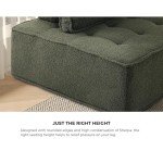 Green Armless Floor Sofa with Adjustable Backrest