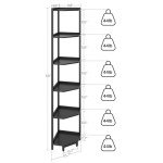 Black Corner Shelf Stand with Metal Frame