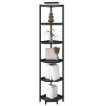 Black Corner Shelf Stand with Metal Frame