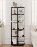 Black Corner Shelf Stand with Metal Frame