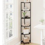 Black Corner Shelf Stand with Metal Frame