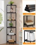 Black Corner Shelf Stand with Metal Frame