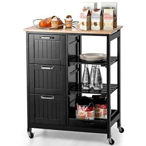 Rolling Kitchen Island Cart with Storage & Wheels
