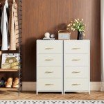 4-Drawer Fabric Dresser with Wood Top