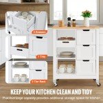 VEVOR Mobile Kitchen Island Cart with Wood Top