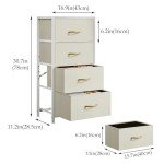 4-Drawer Fabric Dresser with Wood Top