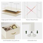 4-Drawer Fabric Dresser with Wood Top
