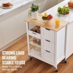 VEVOR Mobile Kitchen Island Cart with Wood Top