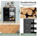 Rolling Kitchen Island Cart with Storage & Wheels