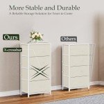 4-Drawer Fabric Dresser with Wood Top