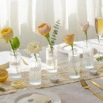 Set of 6 Mini Clear Glass Bud Vases