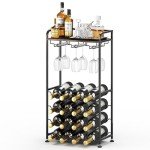 16-Bottle Freestanding Wine Rack for Home and Office