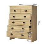 Natural Wood 6-Drawer Chest of Drawers