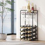 16-Bottle Freestanding Wine Rack for Home and Office