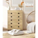 Natural Wood 6-Drawer Chest of Drawers
