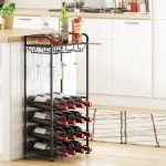 16-Bottle Freestanding Wine Rack for Home and Office