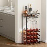 16-Bottle Freestanding Wine Rack for Home and Office