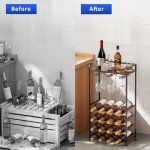 16-Bottle Freestanding Wine Rack for Home and Office