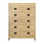 Natural Wood 6-Drawer Chest of Drawers