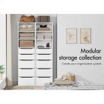 Alfordson White Wardrobe Cabinet with Drawers & Shelves