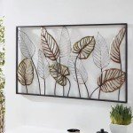 Framed Metal Leaf Wall Art for Home Decor