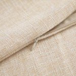 Beige Solid Linen Throw Pillow Covers, 18x18 Inches